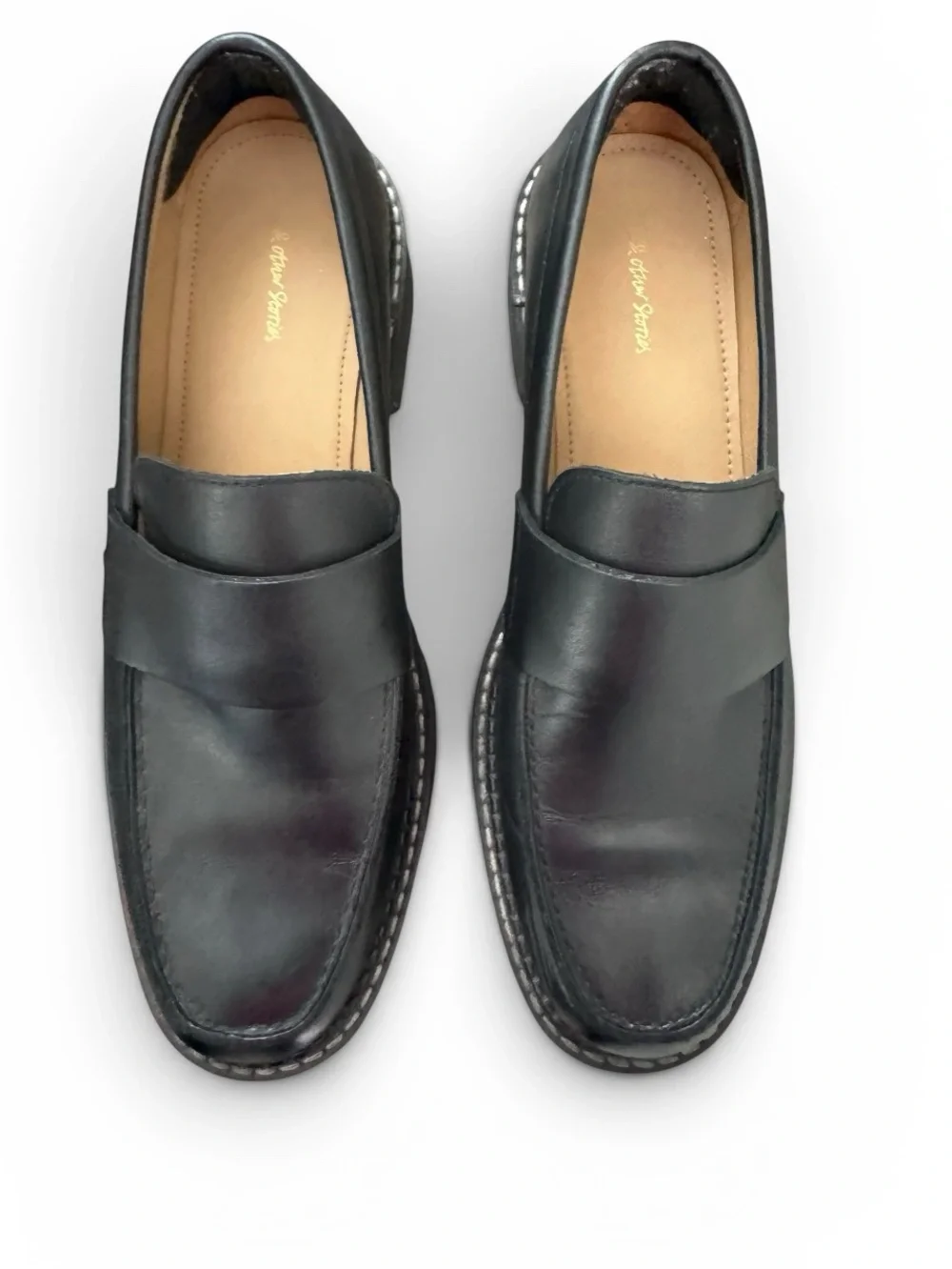 & Other Stories Black Leather chunky lug loafer size 40 EU